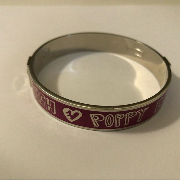 Coach Poppy Limited Edition pink & sliver metal clamp enamel bracelet - Picture 3 of 6